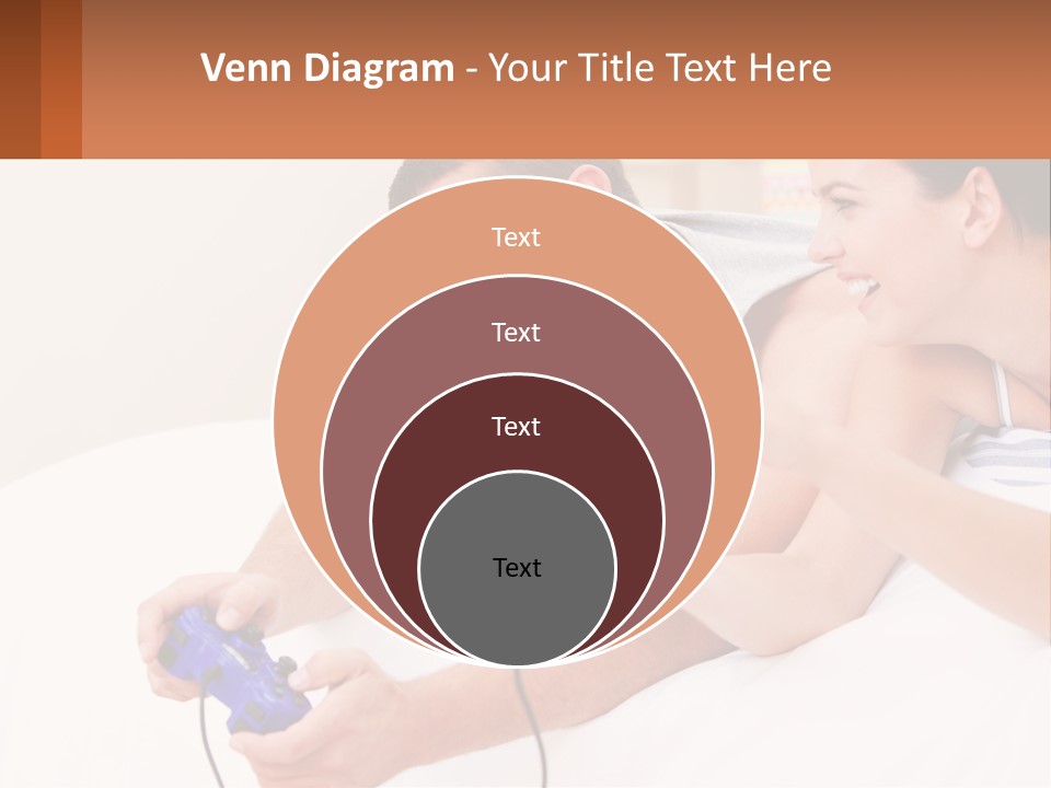 A Man And Woman Laying On A Bed With A Red Object PowerPoint Template