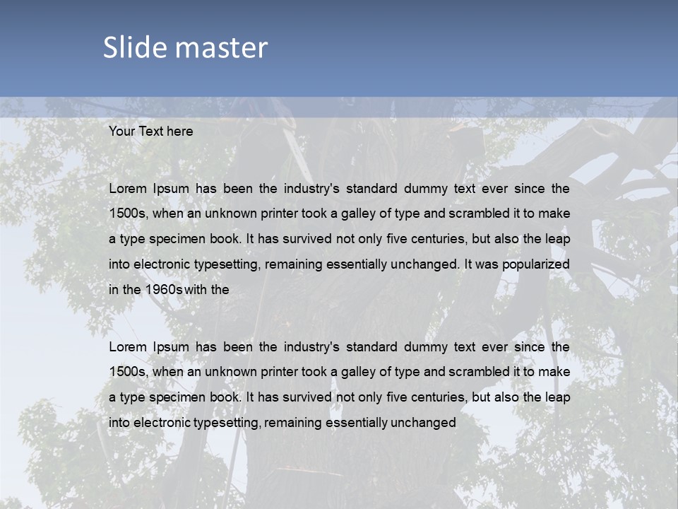 A Man Is Climbing Up A Tree With A Harness PowerPoint Template