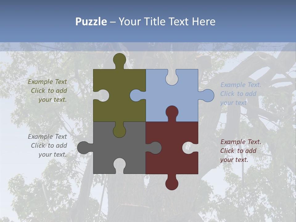 A Man Is Climbing Up A Tree With A Harness PowerPoint Template