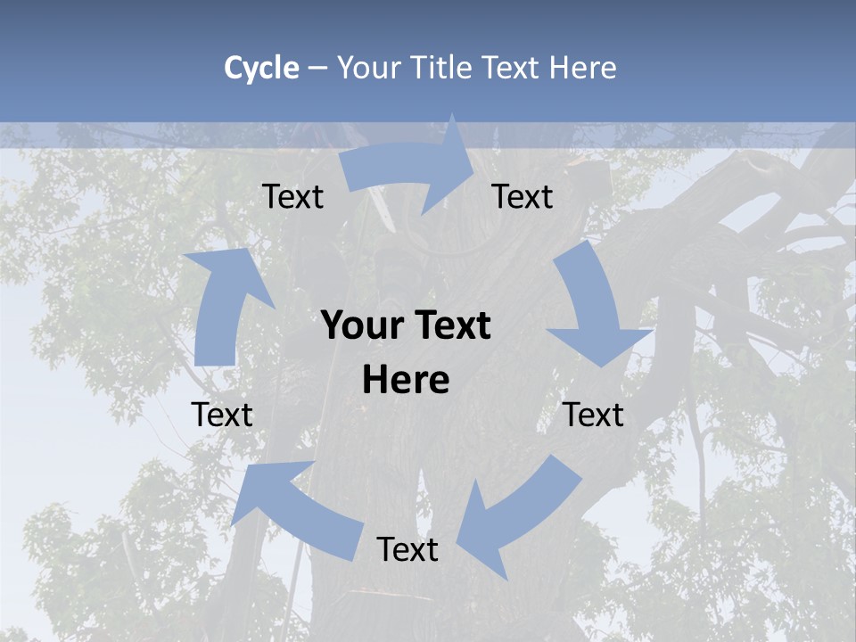 A Man Is Climbing Up A Tree With A Harness PowerPoint Template