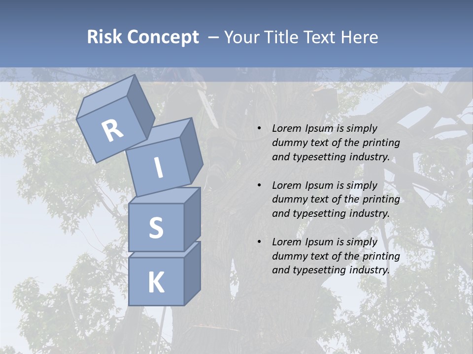 A Man Is Climbing Up A Tree With A Harness PowerPoint Template