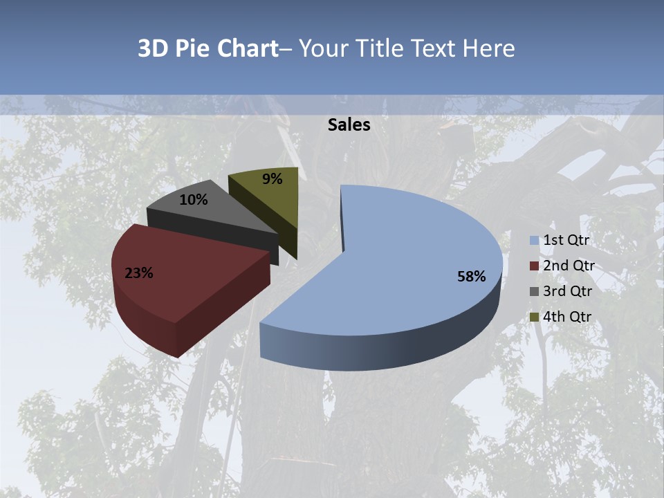 A Man Is Climbing Up A Tree With A Harness PowerPoint Template