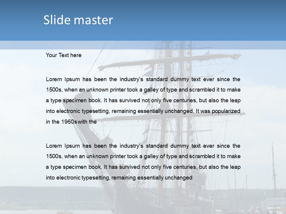 A Boat Is Docked In The Water Next To A Dock PowerPoint Template