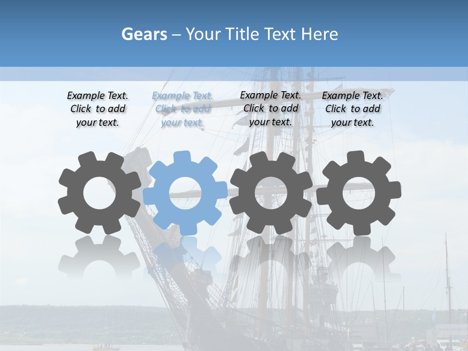 A Boat Is Docked In The Water Next To A Dock PowerPoint Template