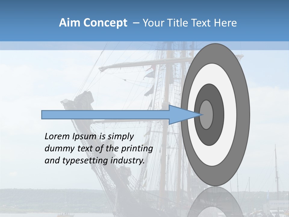 A Boat Is Docked In The Water Next To A Dock PowerPoint Template