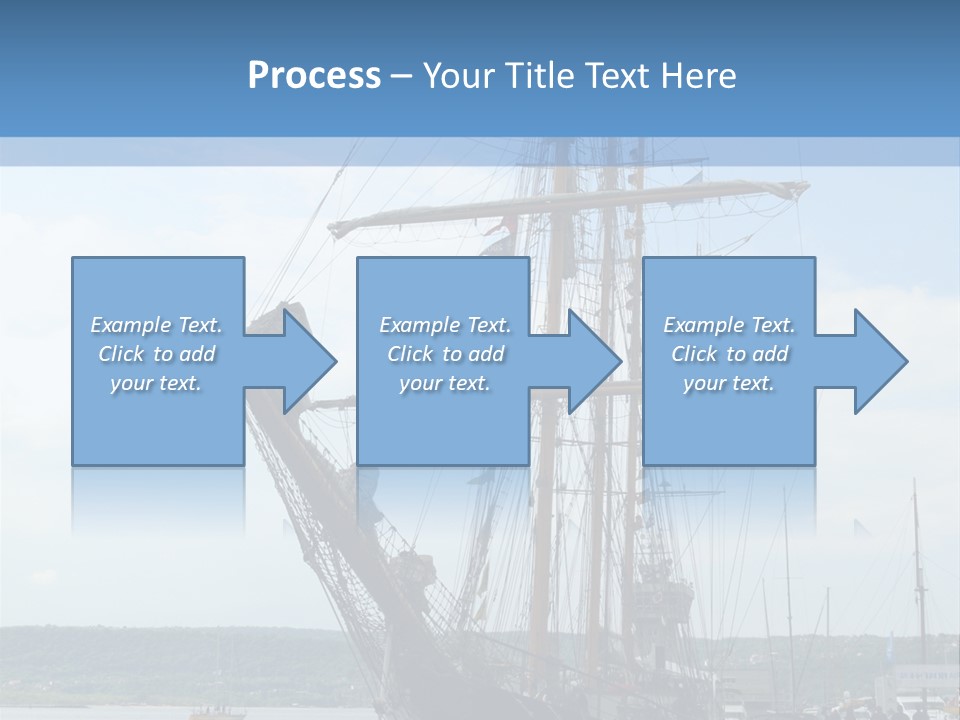 A Boat Is Docked In The Water Next To A Dock PowerPoint Template