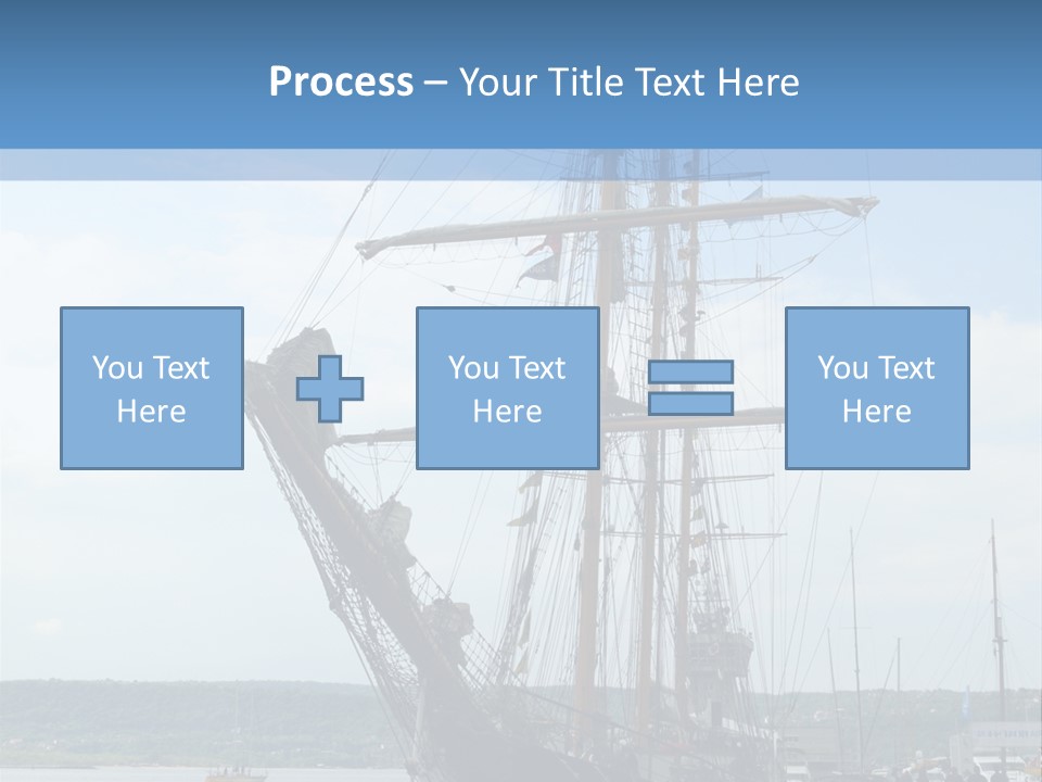 A Boat Is Docked In The Water Next To A Dock PowerPoint Template