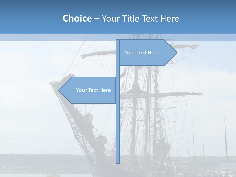 A Boat Is Docked In The Water Next To A Dock PowerPoint Template