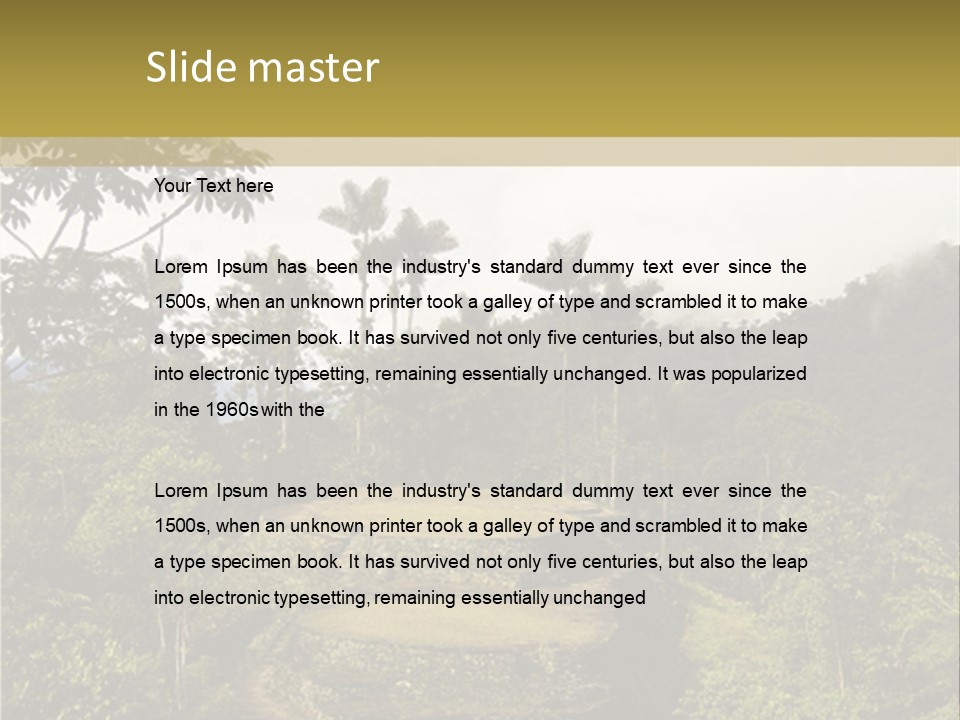 A Picture Of A Jungle With Trees And A Mountain In The Background PowerPoint Template