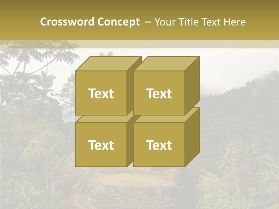 A Picture Of A Jungle With Trees And A Mountain In The Background PowerPoint Template