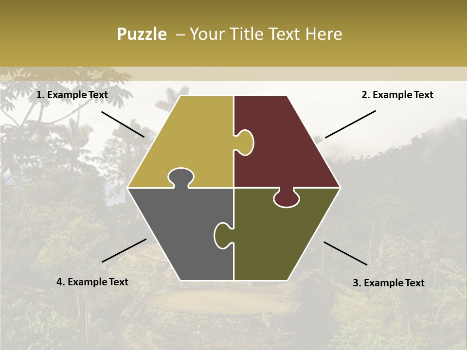 A Picture Of A Jungle With Trees And A Mountain In The Background PowerPoint Template