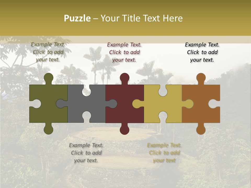 A Picture Of A Jungle With Trees And A Mountain In The Background PowerPoint Template