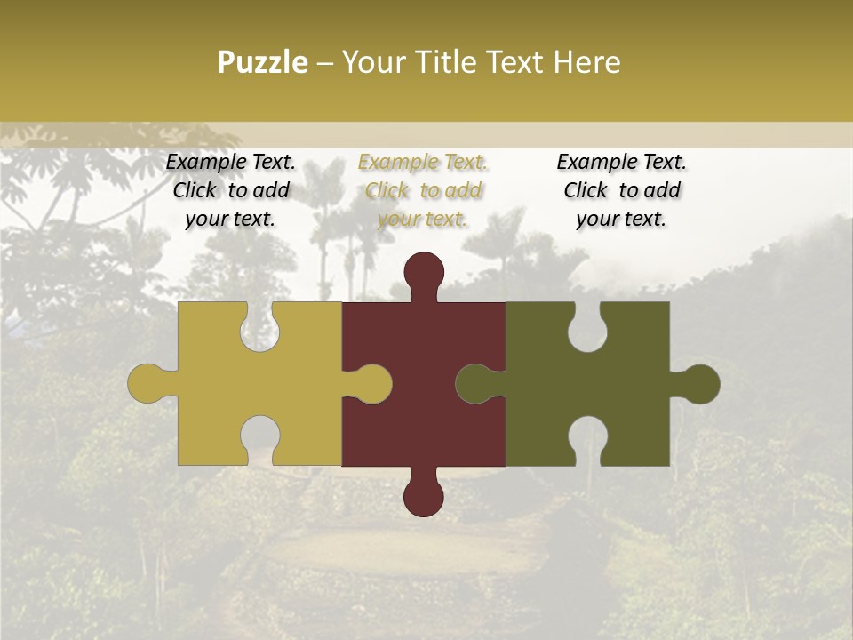 A Picture Of A Jungle With Trees And A Mountain In The Background PowerPoint Template