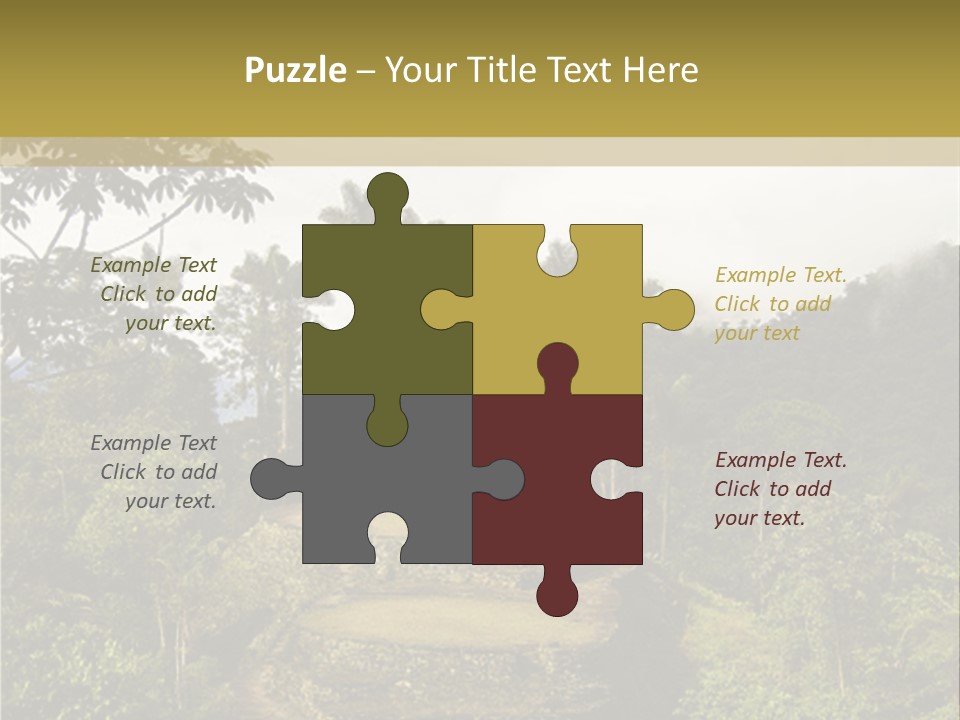 A Picture Of A Jungle With Trees And A Mountain In The Background PowerPoint Template