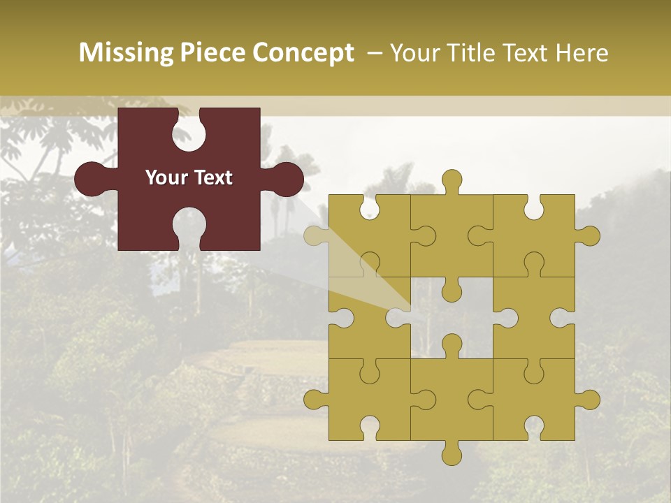 A Picture Of A Jungle With Trees And A Mountain In The Background PowerPoint Template