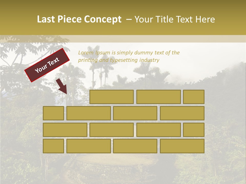 A Picture Of A Jungle With Trees And A Mountain In The Background PowerPoint Template