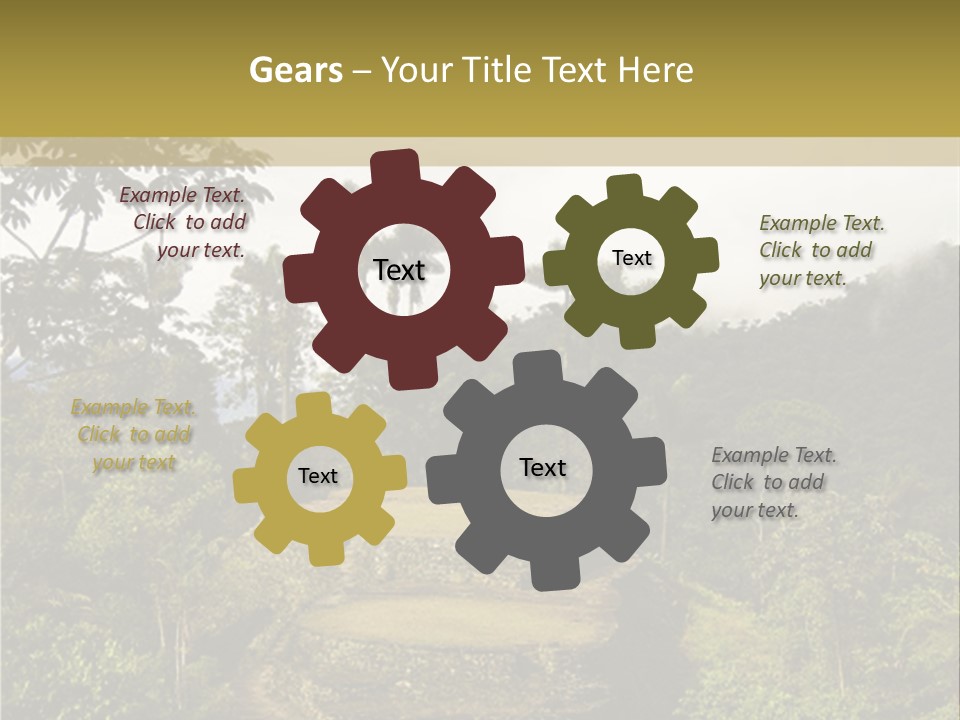 A Picture Of A Jungle With Trees And A Mountain In The Background PowerPoint Template