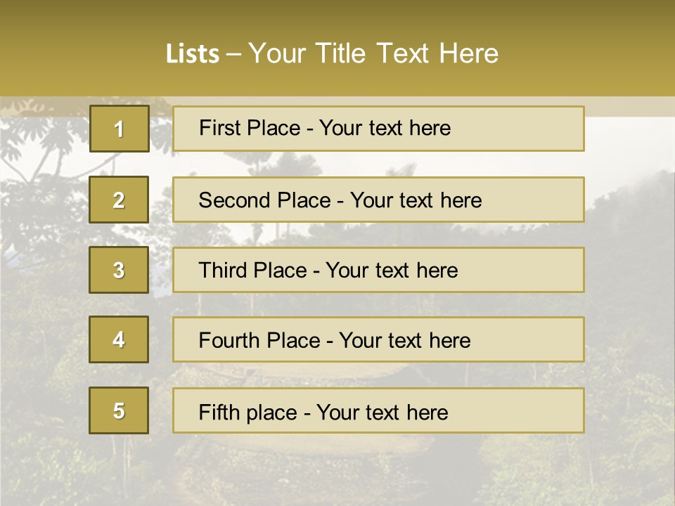 A Picture Of A Jungle With Trees And A Mountain In The Background PowerPoint Template