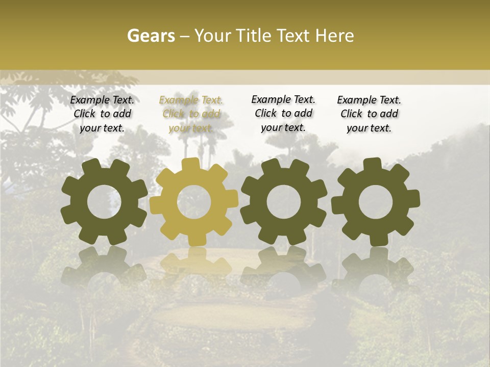 A Picture Of A Jungle With Trees And A Mountain In The Background PowerPoint Template