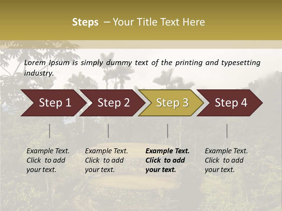 A Picture Of A Jungle With Trees And A Mountain In The Background PowerPoint Template
