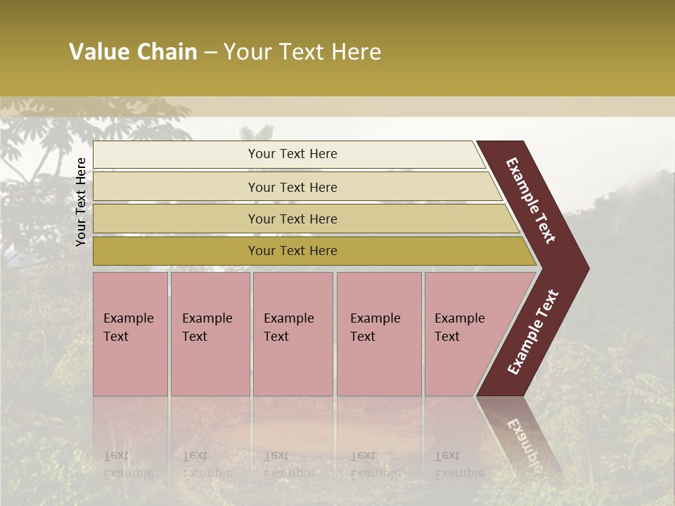 A Picture Of A Jungle With Trees And A Mountain In The Background PowerPoint Template