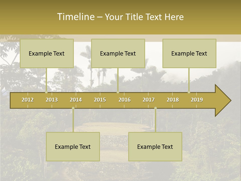 A Picture Of A Jungle With Trees And A Mountain In The Background PowerPoint Template