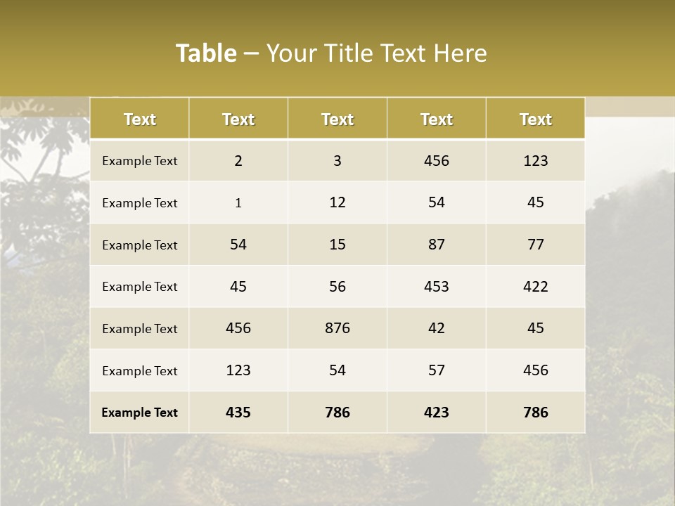 A Picture Of A Jungle With Trees And A Mountain In The Background PowerPoint Template