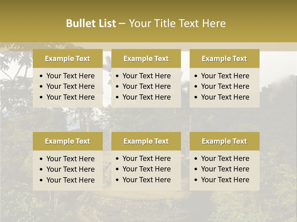 A Picture Of A Jungle With Trees And A Mountain In The Background PowerPoint Template