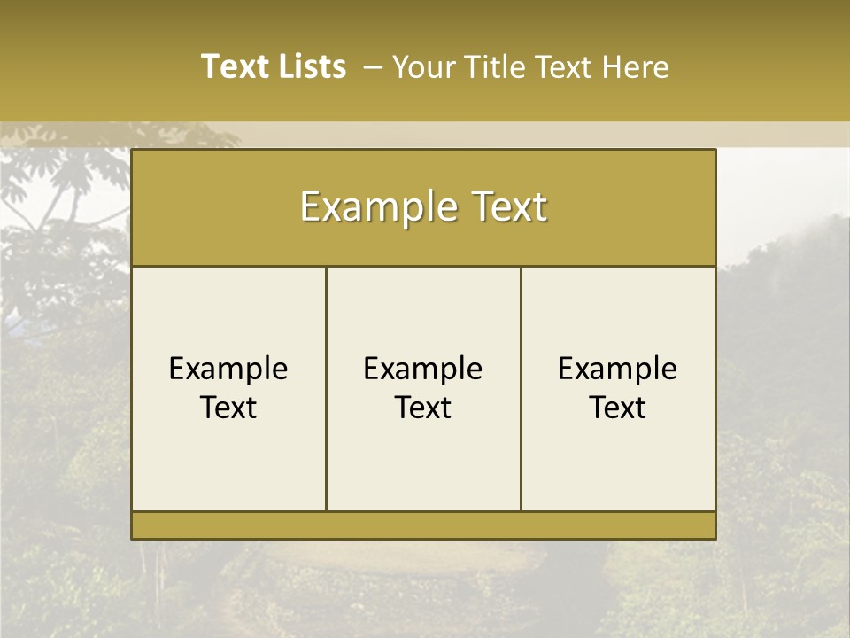 A Picture Of A Jungle With Trees And A Mountain In The Background PowerPoint Template