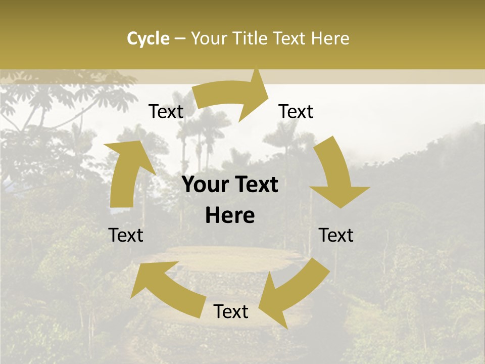A Picture Of A Jungle With Trees And A Mountain In The Background PowerPoint Template