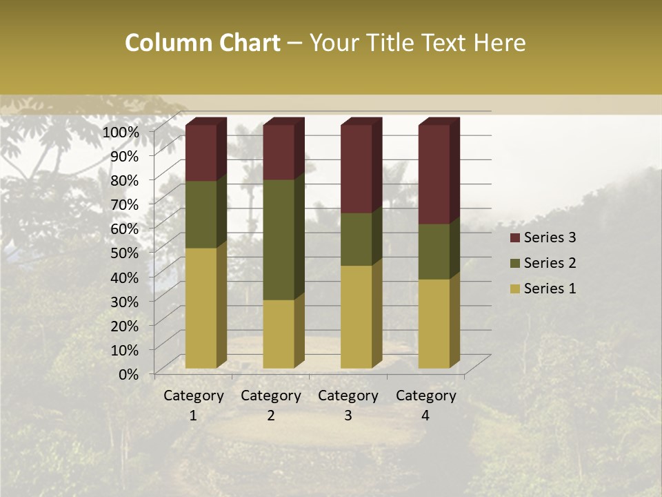 A Picture Of A Jungle With Trees And A Mountain In The Background PowerPoint Template