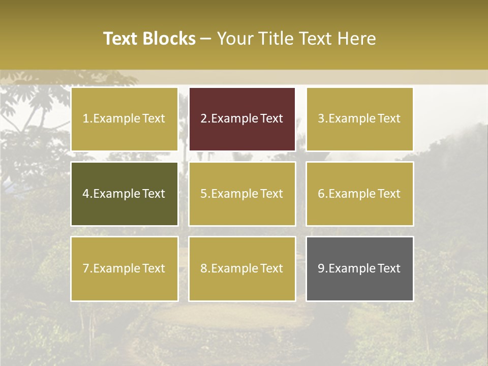 A Picture Of A Jungle With Trees And A Mountain In The Background PowerPoint Template