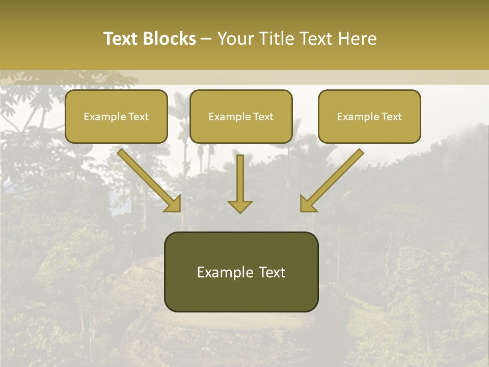 A Picture Of A Jungle With Trees And A Mountain In The Background PowerPoint Template