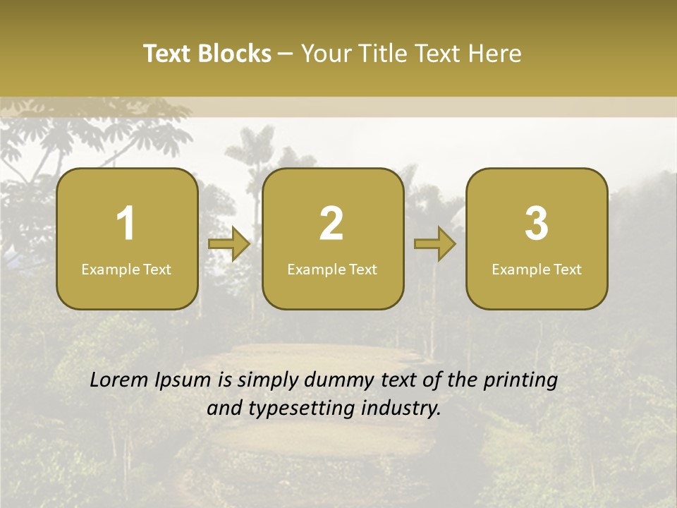 A Picture Of A Jungle With Trees And A Mountain In The Background PowerPoint Template