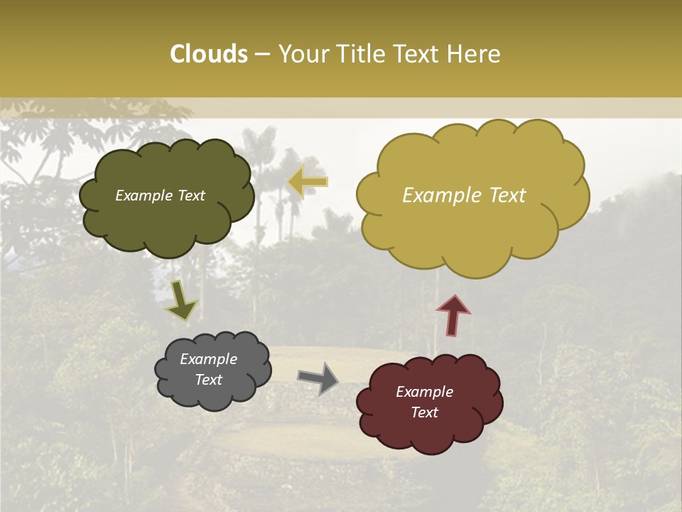 A Picture Of A Jungle With Trees And A Mountain In The Background PowerPoint Template