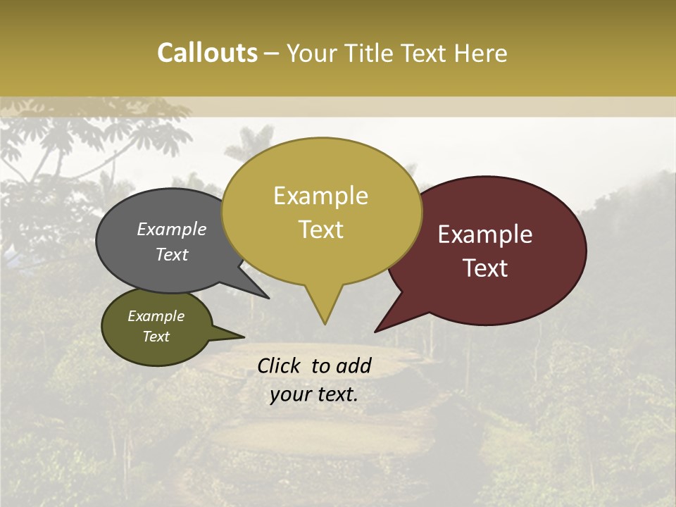 A Picture Of A Jungle With Trees And A Mountain In The Background PowerPoint Template