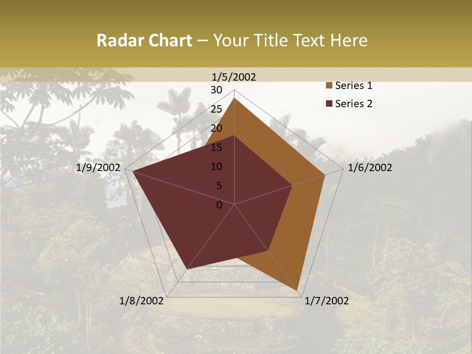 A Picture Of A Jungle With Trees And A Mountain In The Background PowerPoint Template