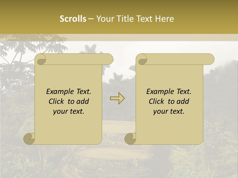A Picture Of A Jungle With Trees And A Mountain In The Background PowerPoint Template