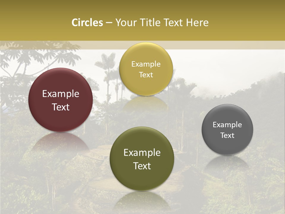 A Picture Of A Jungle With Trees And A Mountain In The Background PowerPoint Template