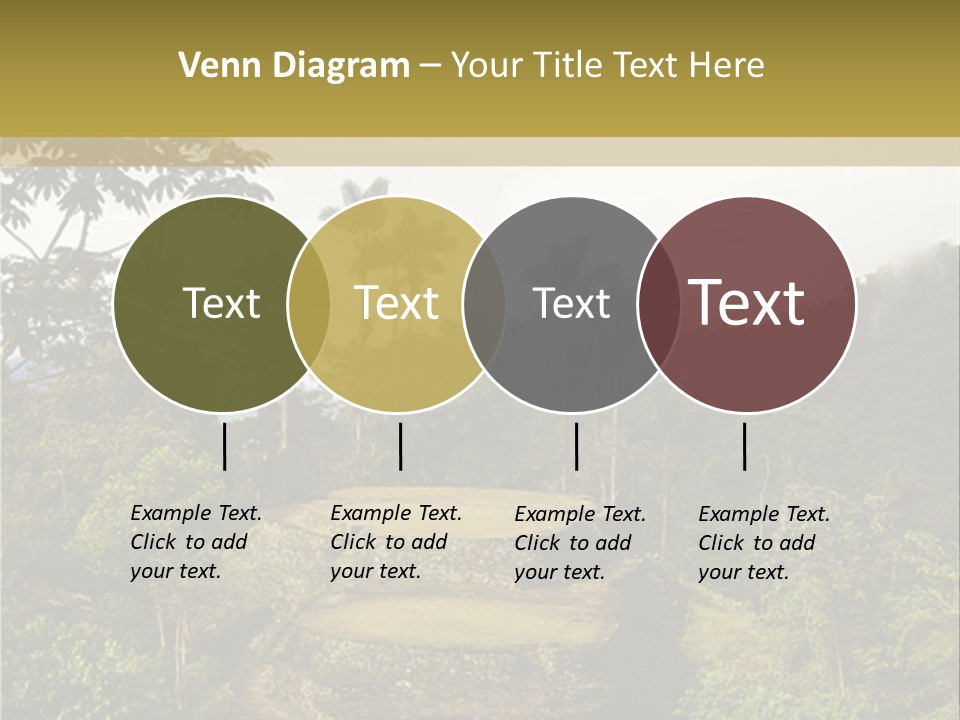 A Picture Of A Jungle With Trees And A Mountain In The Background PowerPoint Template
