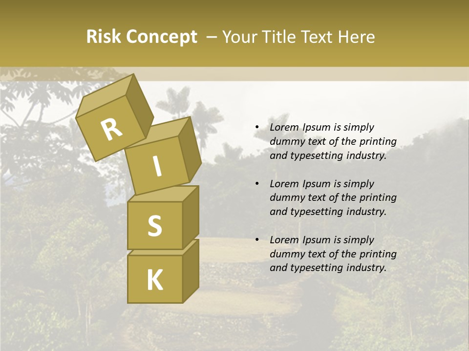 A Picture Of A Jungle With Trees And A Mountain In The Background PowerPoint Template