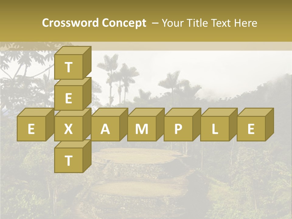 A Picture Of A Jungle With Trees And A Mountain In The Background PowerPoint Template