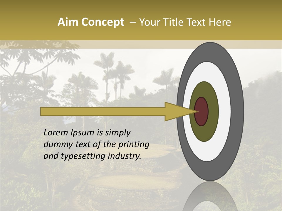 A Picture Of A Jungle With Trees And A Mountain In The Background PowerPoint Template