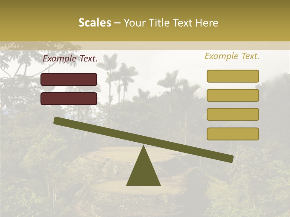 A Picture Of A Jungle With Trees And A Mountain In The Background PowerPoint Template