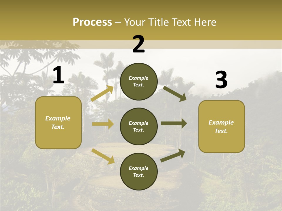 A Picture Of A Jungle With Trees And A Mountain In The Background PowerPoint Template