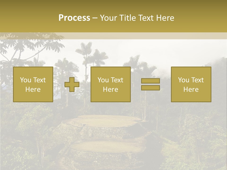 A Picture Of A Jungle With Trees And A Mountain In The Background PowerPoint Template