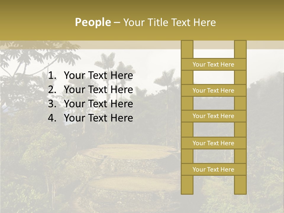 A Picture Of A Jungle With Trees And A Mountain In The Background PowerPoint Template