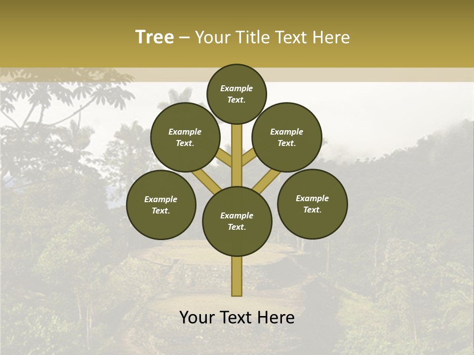 A Picture Of A Jungle With Trees And A Mountain In The Background PowerPoint Template
