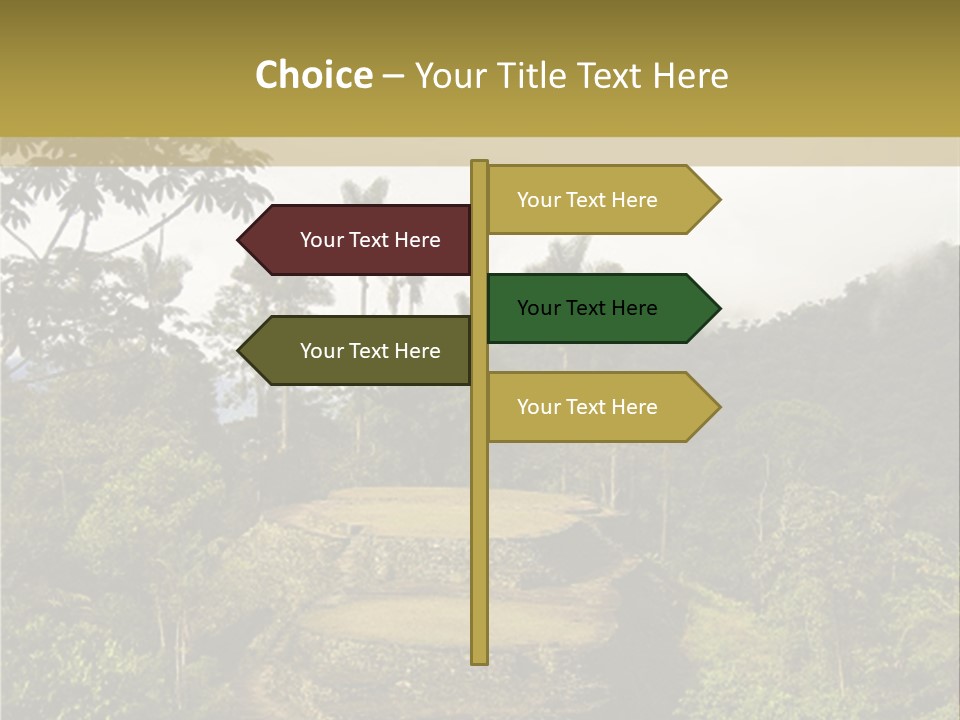 A Picture Of A Jungle With Trees And A Mountain In The Background PowerPoint Template