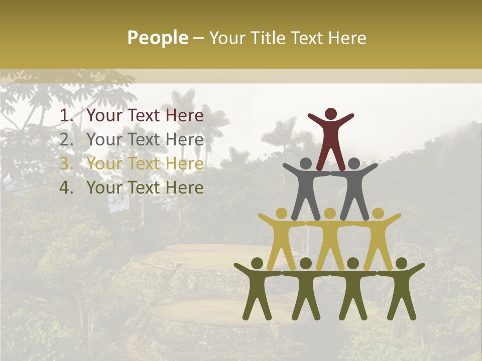 A Picture Of A Jungle With Trees And A Mountain In The Background PowerPoint Template